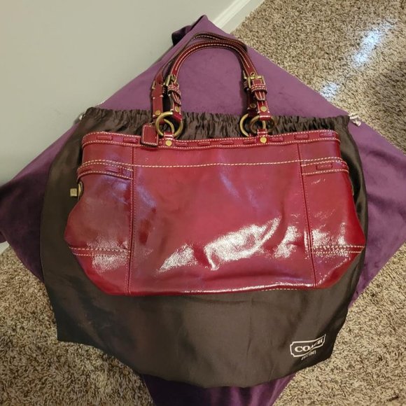 Coach Red Leather Tote - Picture 4 of 4